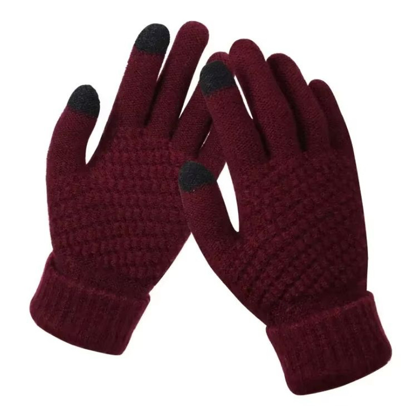 CozyTouch Winter Touch Screen Gloves Unisex Warm Knit FullFinger Mittens 14