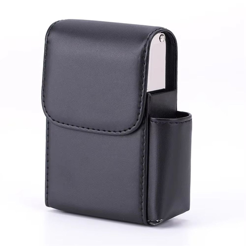 EliteFlame Leather Cigarette Case With Builtin Lighter 20pcs PU Smoking Accessory For Men 7