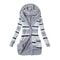 Cozy Striped Hooded Womens Cardigan Plush Lined Long Sleeve Autumn Winter Sweater Coat 6