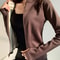 Womens Slim Fit FullZip Fleece Jacket Warm Stylish Versatile For Winter 0