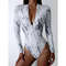 Womens Long Sleeve Zipper OnePiece Swimsuit Summer Print Surf Swimwear For Beach And Water Sports 1