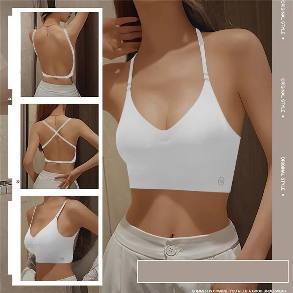 Invisible PushUp Bra Backless Seamless LowCut Plunge Lingerie For Women 1