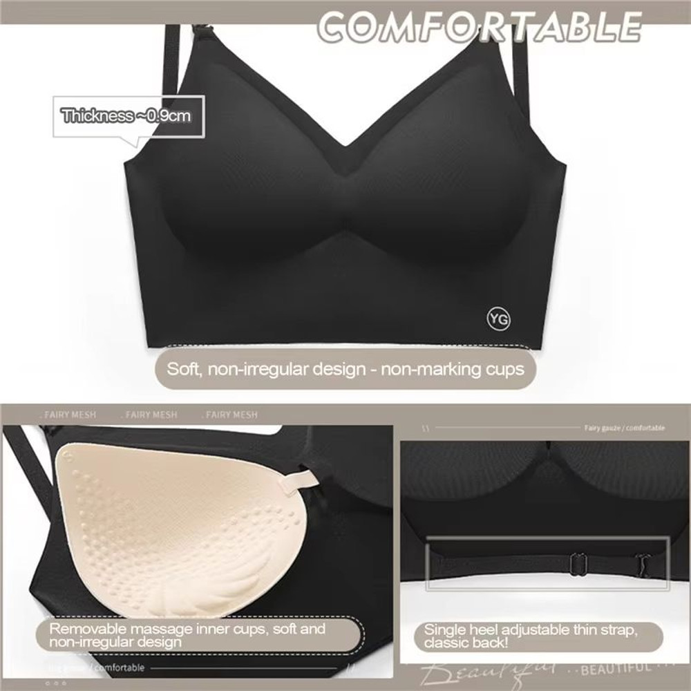 Invisible PushUp Bra Backless Seamless LowCut Plunge Lingerie For Women 5