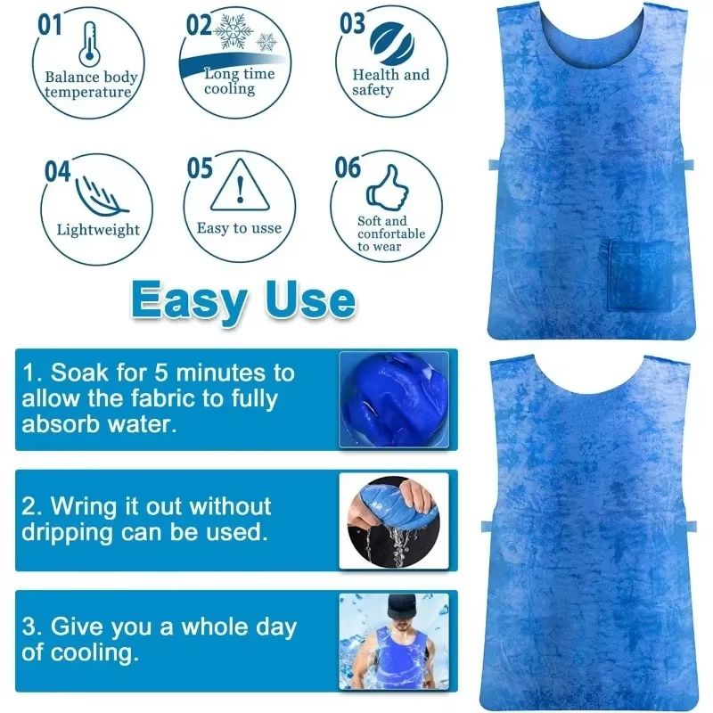 Evaporative Cooling Vest WaterActivated Ice Cooling Shirt For Heatstroke Prevention Outdoor Work 1
