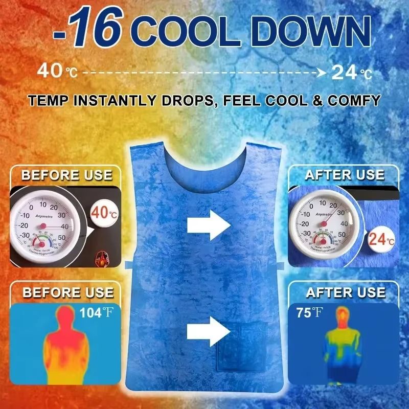 Evaporative Cooling Vest WaterActivated Ice Cooling Shirt For Heatstroke Prevention Outdoor Work 2