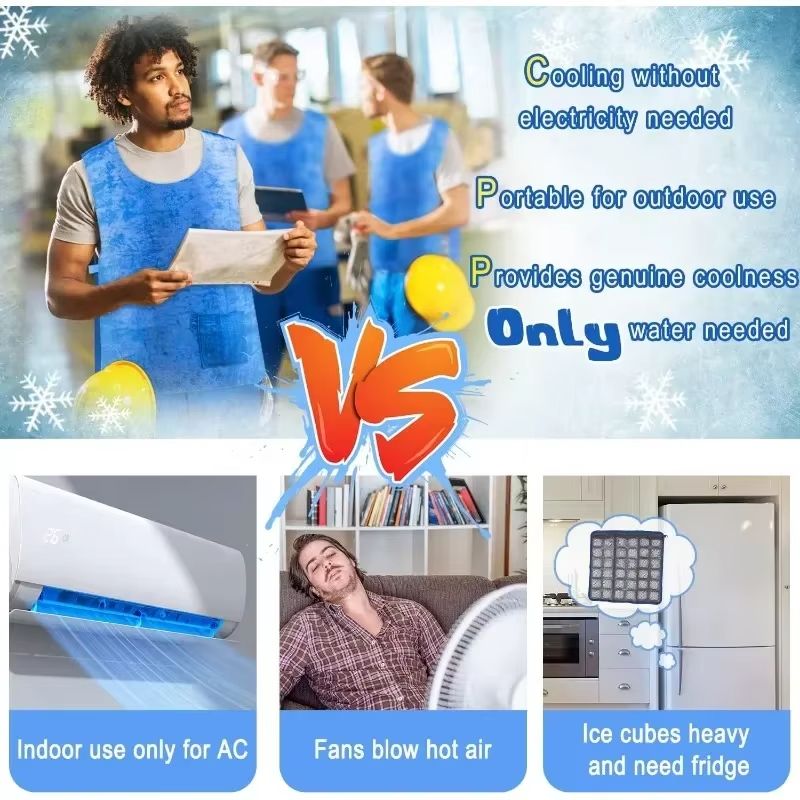 Evaporative Cooling Vest WaterActivated Ice Cooling Shirt For Heatstroke Prevention Outdoor Work 4