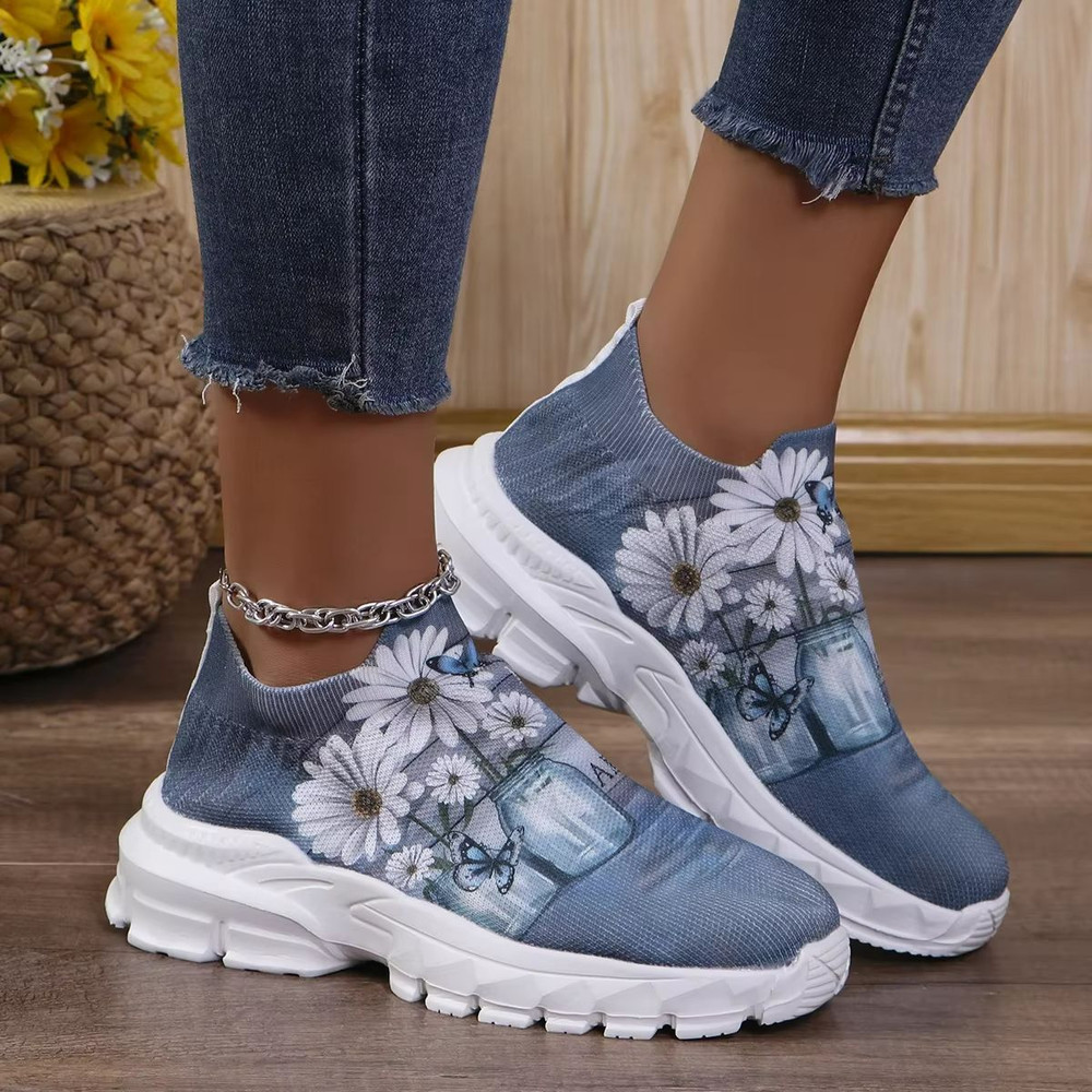 FloraLift Floral Knit Platform Sneakers 0