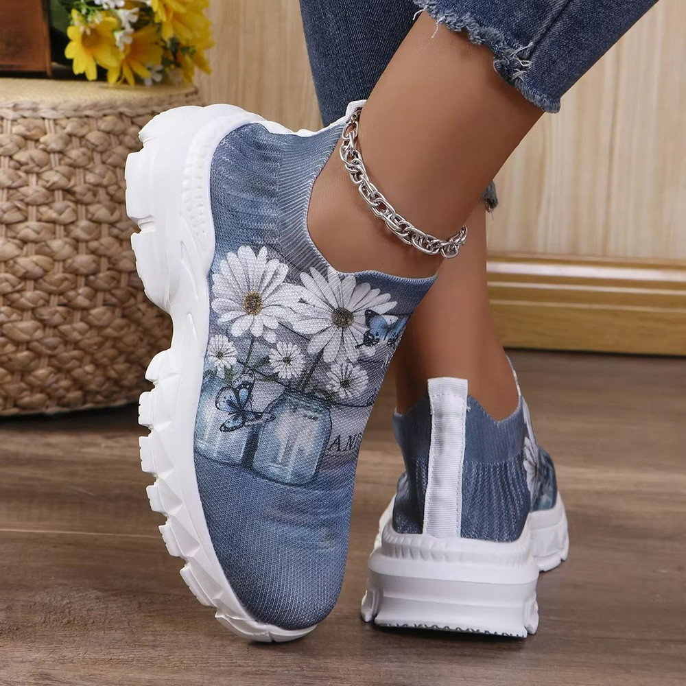 FloraLift Floral Knit Platform Sneakers 2