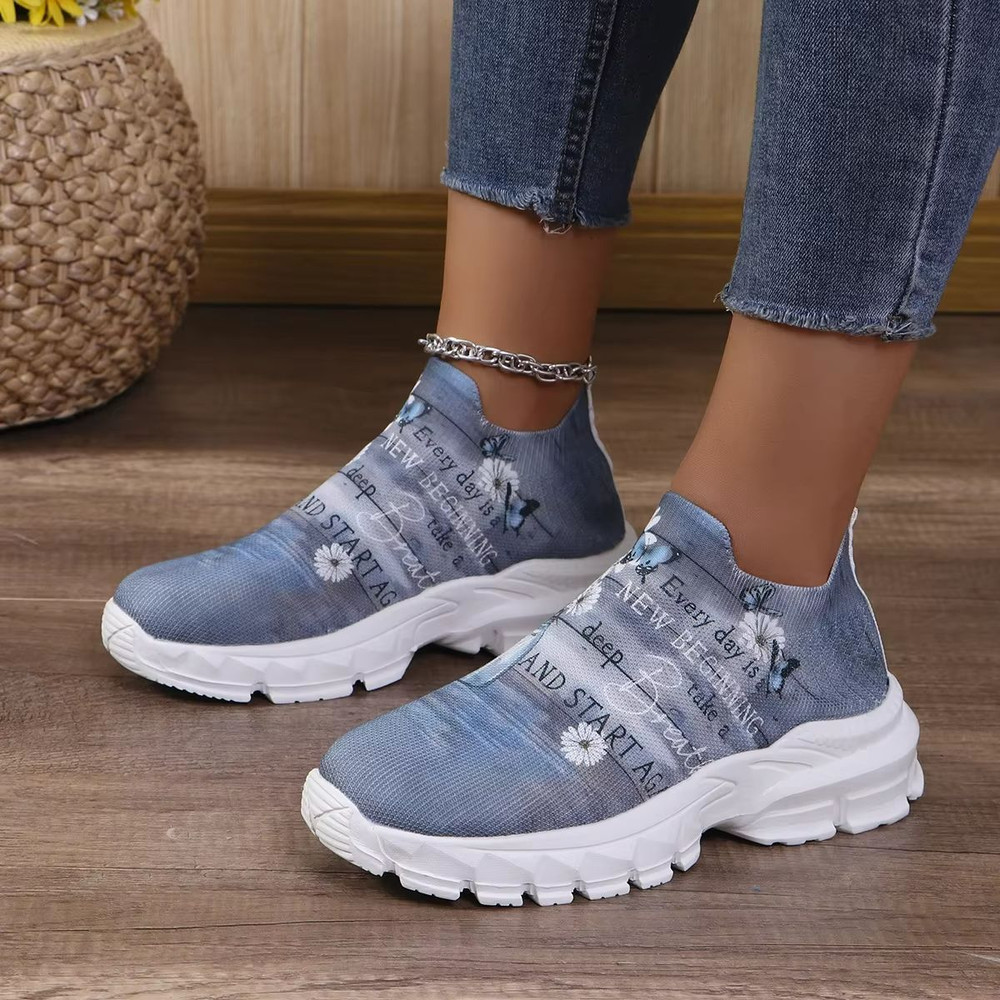 FloraLift Floral Knit Platform Sneakers 4