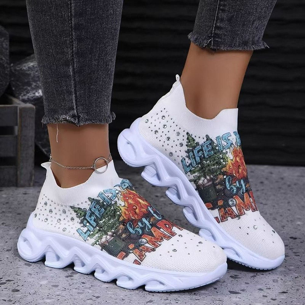 FloraLift Floral Knit Platform Sneakers 8