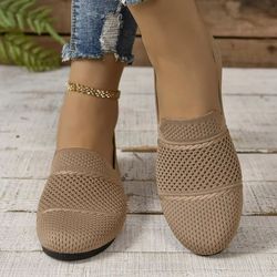summer breeze mesh square toe flats – breathable hollow out women's shoes for all-day comfort