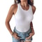 Ribbed Knit Tank Top With BuiltIn Bra Casual Sleeveless Crew Neck Summer Vest 3