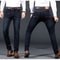 Mens Light Luxury Stretch Slim Fit Pants Soft Business Casual Denim Trousers 1
