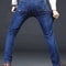 Mens Light Luxury Stretch Slim Fit Pants Soft Business Casual Denim Trousers 3