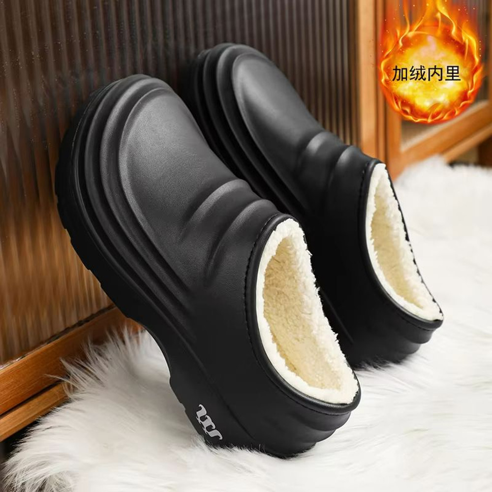 Mens Waterproof Winter Cotton Slippers Warm SlipOn Indoor Outdoor Comfort 5