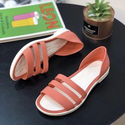 womens candy color peep toe summer sandals – comfortable outdoor flat shoes