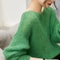 Elegant SeeThrough Loose Knit Sweater Soft Warm Autumn Winter Cashmere Pullover For Women 7