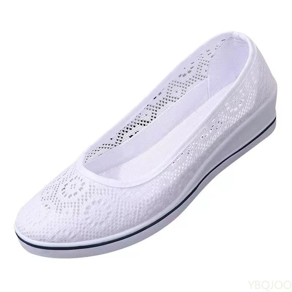 Summer Lace Hollow Wedge Heel Shoes Breathable Comfortable Womens Flats For AllDay Wear 2