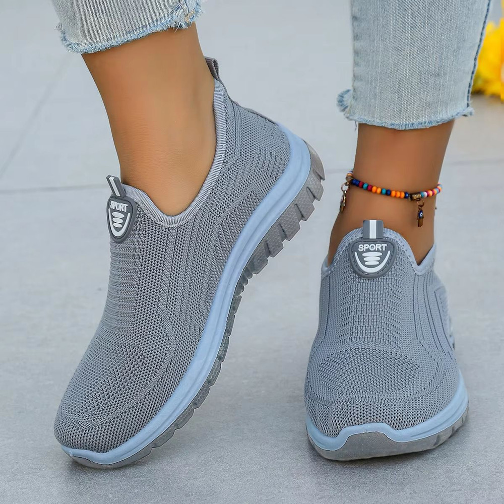 Womens SlipOn Sneakers Breathable Flying Woven Lightweight Casual Shoes For Everyday Comfort 5