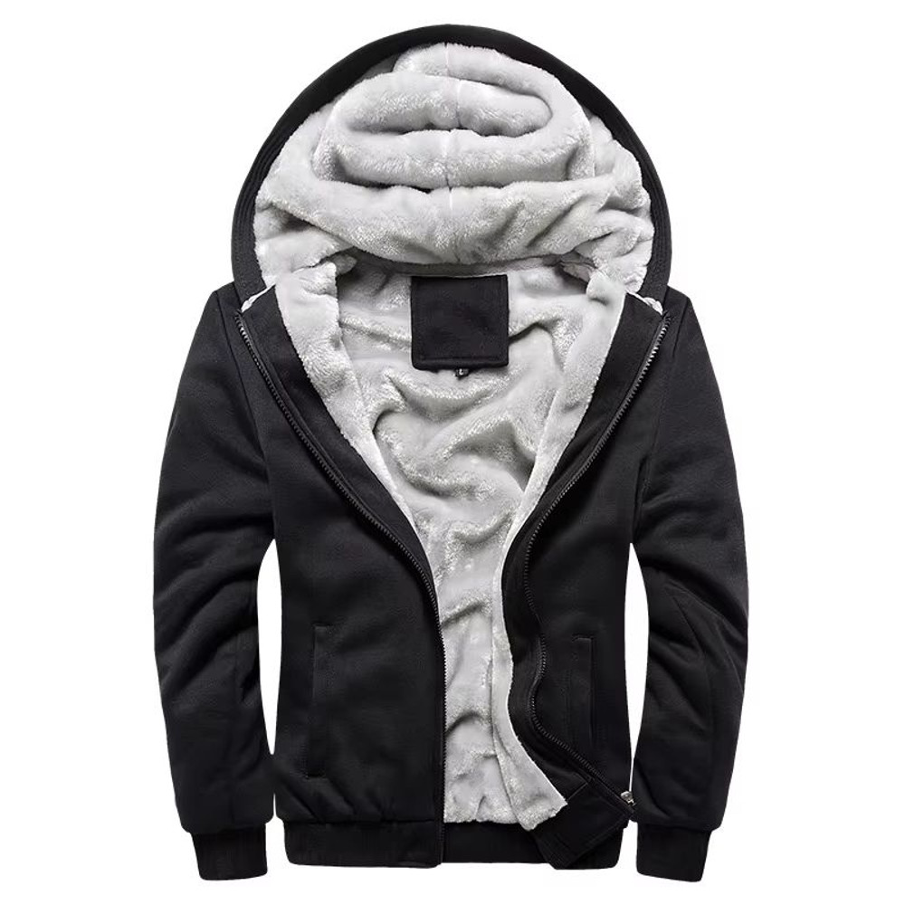Mens Winter Fleece Hoodie Jacket Thick Warm Zipper Sweatshirt Coat For Casual Wear Sports 0
