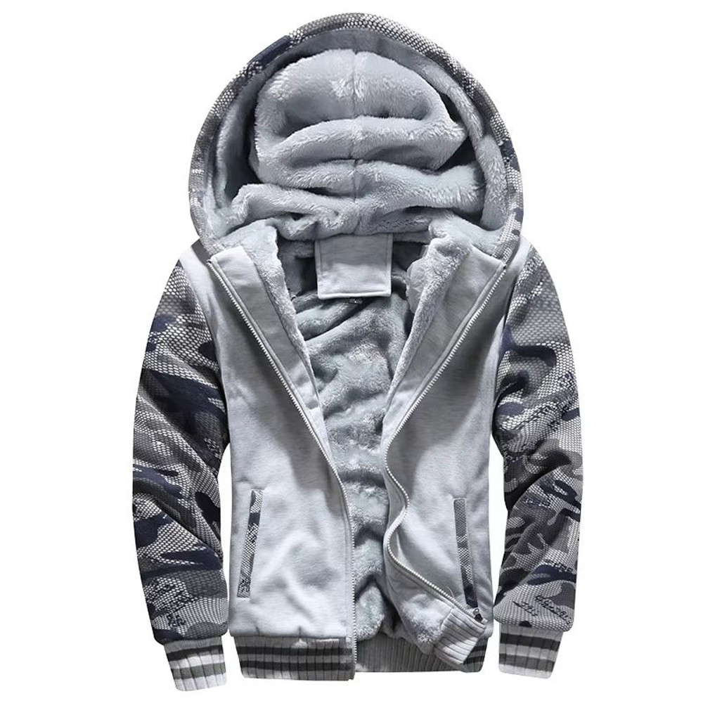 Mens Winter Fleece Hoodie Jacket Thick Warm Zipper Sweatshirt Coat For Casual Wear Sports 15