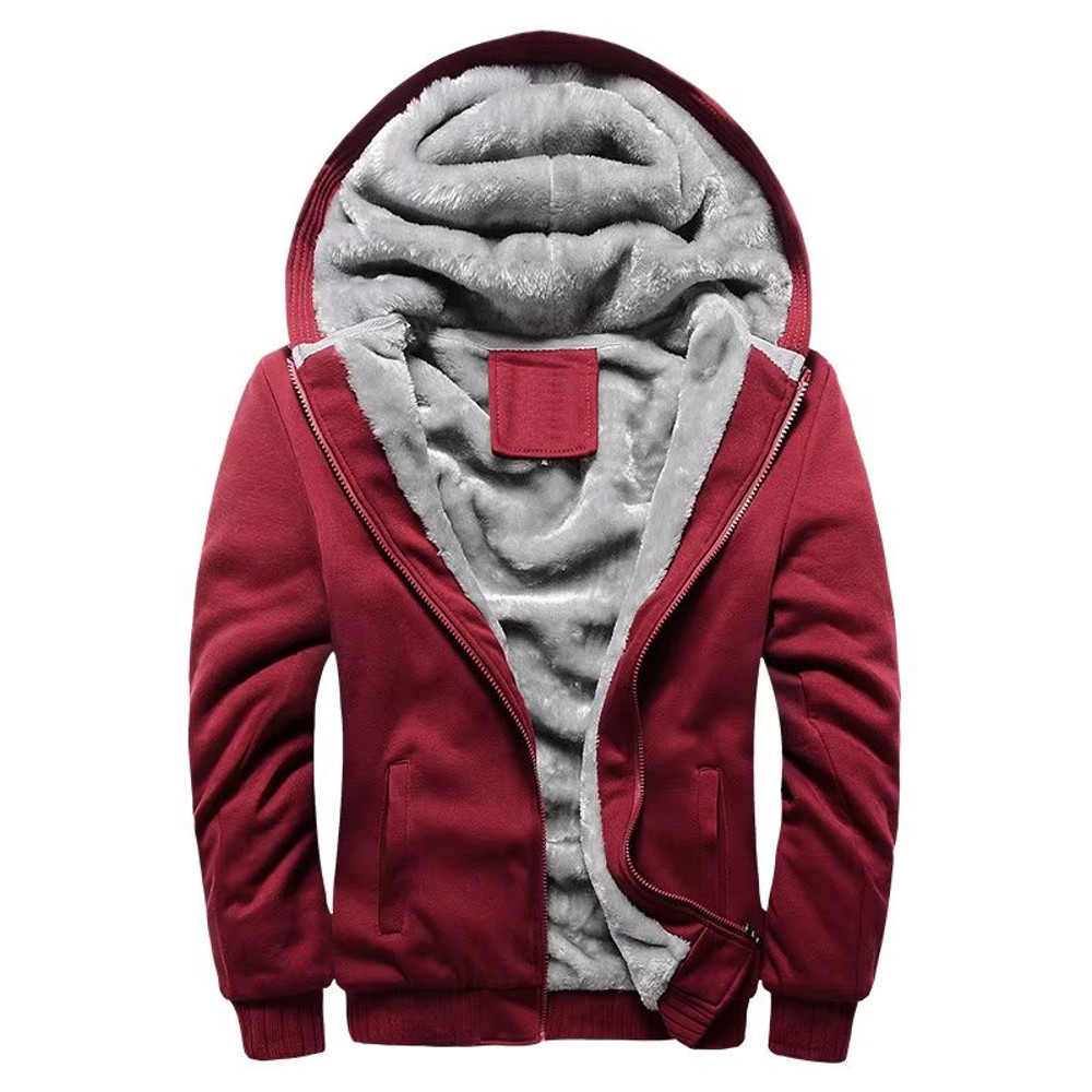 Mens Winter Fleece Hoodie Jacket Thick Warm Zipper Sweatshirt Coat For Casual Wear Sports 5