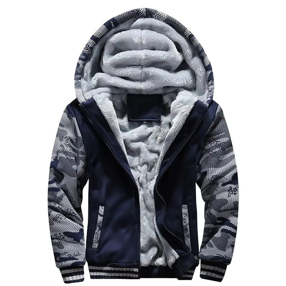 Mens Winter Fleece Hoodie Jacket Thick Warm Zipper Sweatshirt Coat For Casual Wear Sports 6
