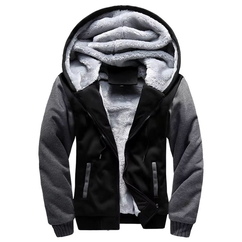 Mens Winter Fleece Hoodie Jacket Thick Warm Zipper Sweatshirt Coat For Casual Wear Sports 7