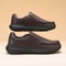 Mens Wide Width Leather Slip On Casual Shoes With Arch Support And Pain Relief For Swollen Feet 3
