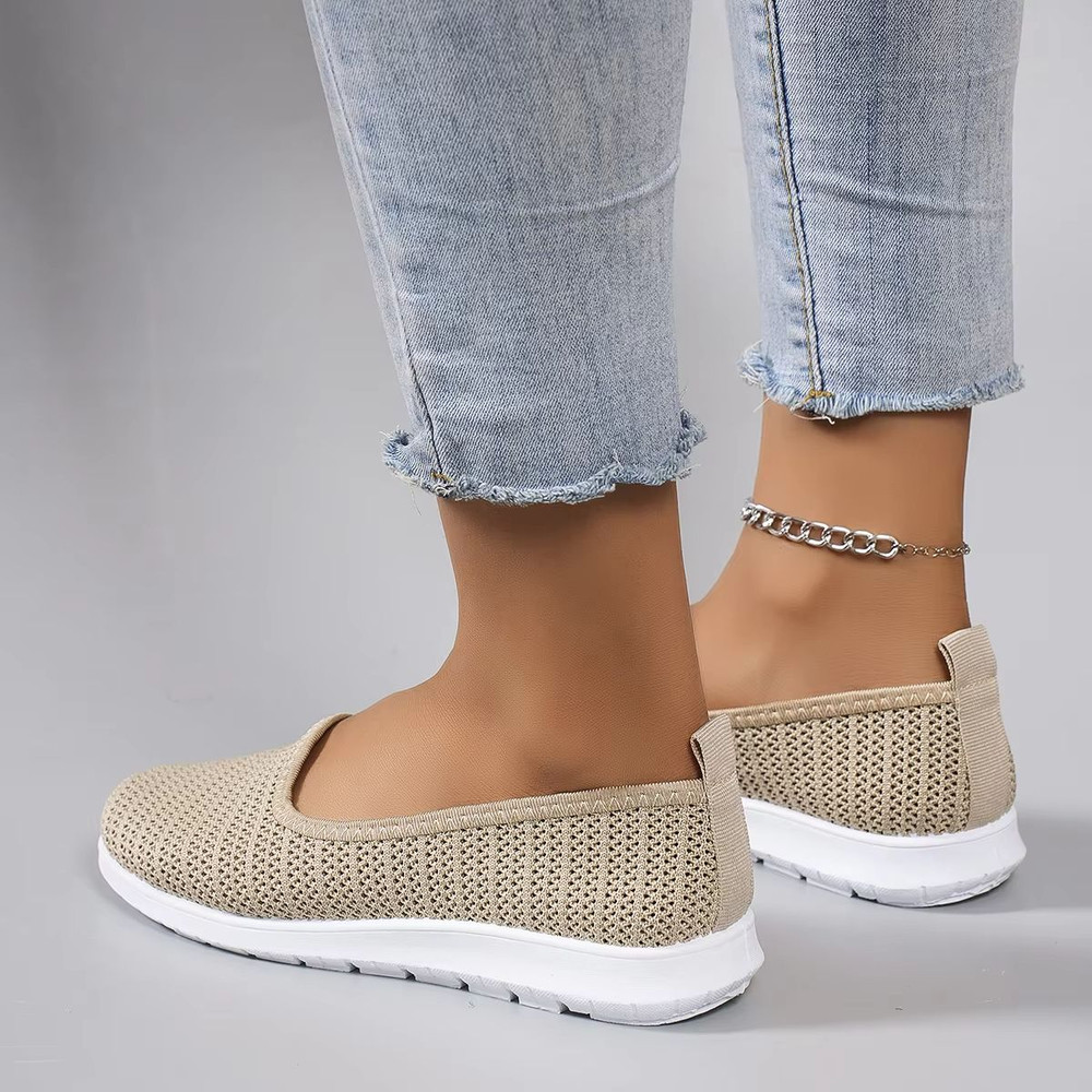 Womens Summer Breathable Mesh Flat Shoes Casual Lightweight Sneakers 4