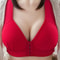Womens Plus Size Cotton Bra Front Buckle Wireless Comfortable Soft Underwear 9