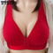 Womens Plus Size Cotton Bra Front Buckle Wireless Comfortable Soft Underwear 2