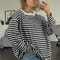 WomenS Oversized Striped TShirt 95 Cotton Long Sleeve Vintage Casual Top 10