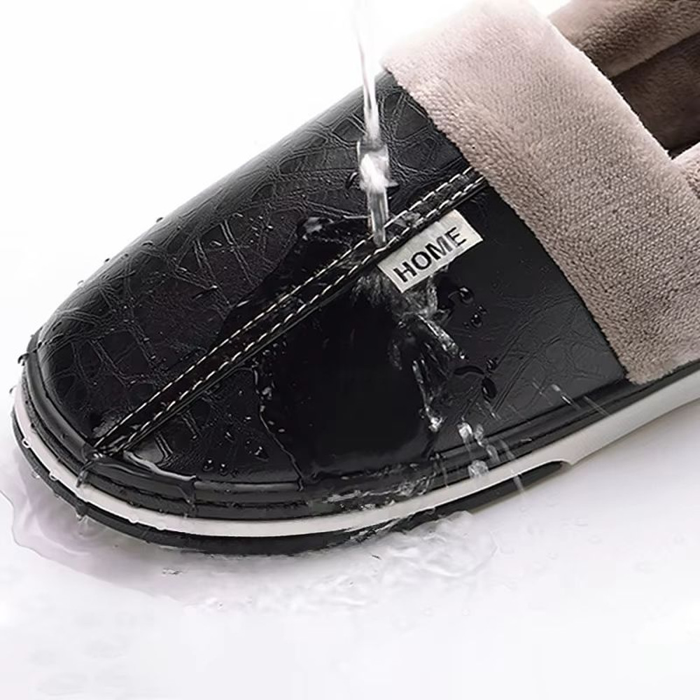 CozyStep Mens Winter Plush Slippers Waterproof Warm Durable 4