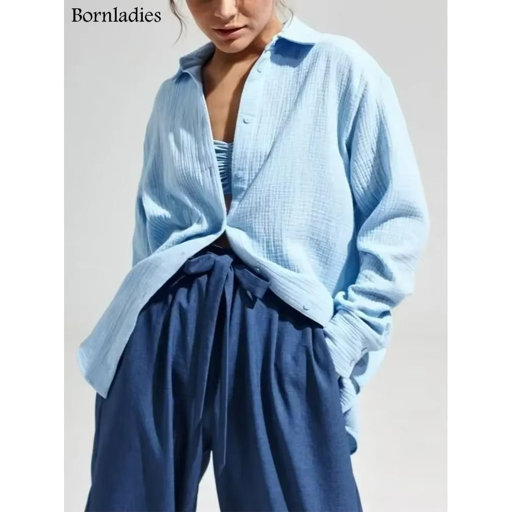 BreezeCotton Womens Long Sleeve Shirt Lightweight Stylish 100 Cotton Comfort 0