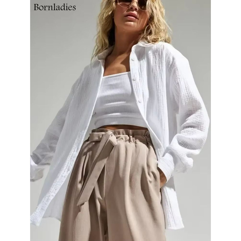 BreezeCotton Womens Long Sleeve Shirt Lightweight Stylish 100 Cotton Comfort 1