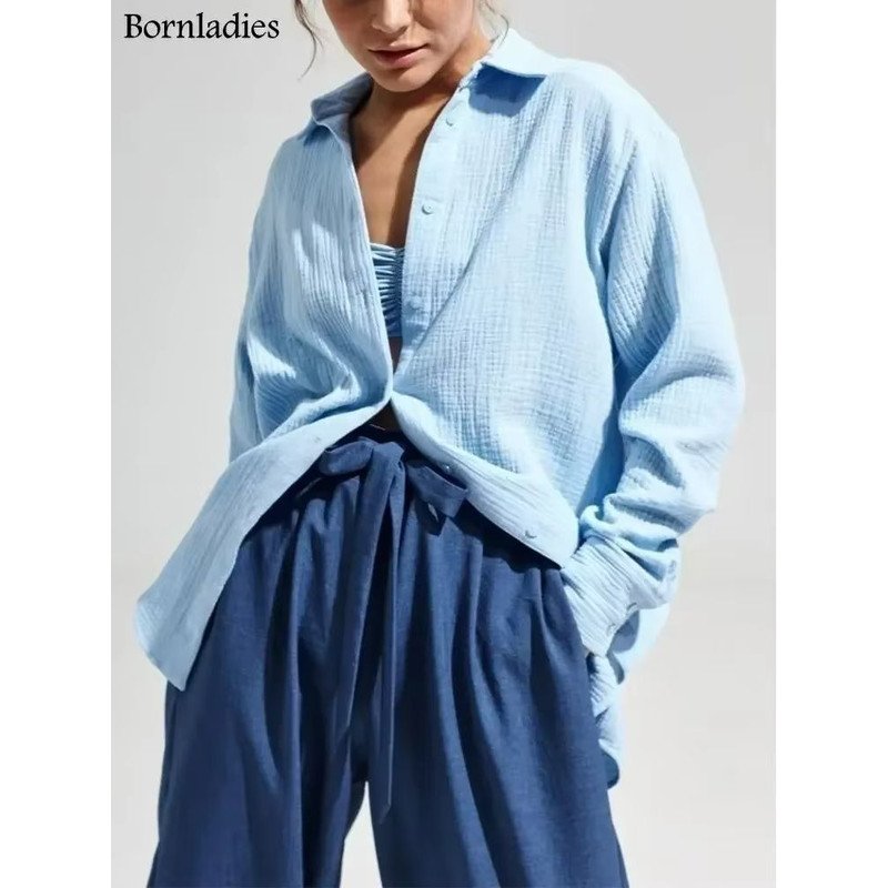 BreezeCotton Womens Long Sleeve Shirt Lightweight Stylish 100 Cotton Comfort 8