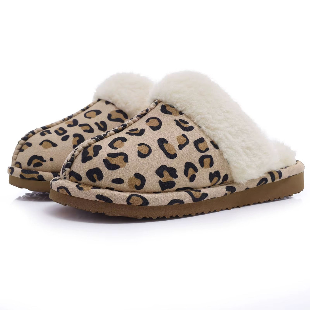 Winter Fuzzy Women Slippers Indoor Outdoor Soft Fluffy Suede House Shoes With Antiskid Sole 11
