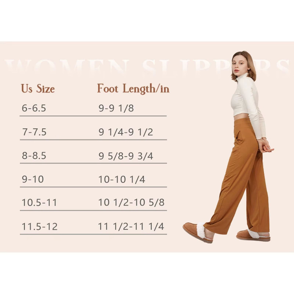 Winter Fuzzy Women Slippers Indoor Outdoor Soft Fluffy Suede House Shoes With Antiskid Sole 5