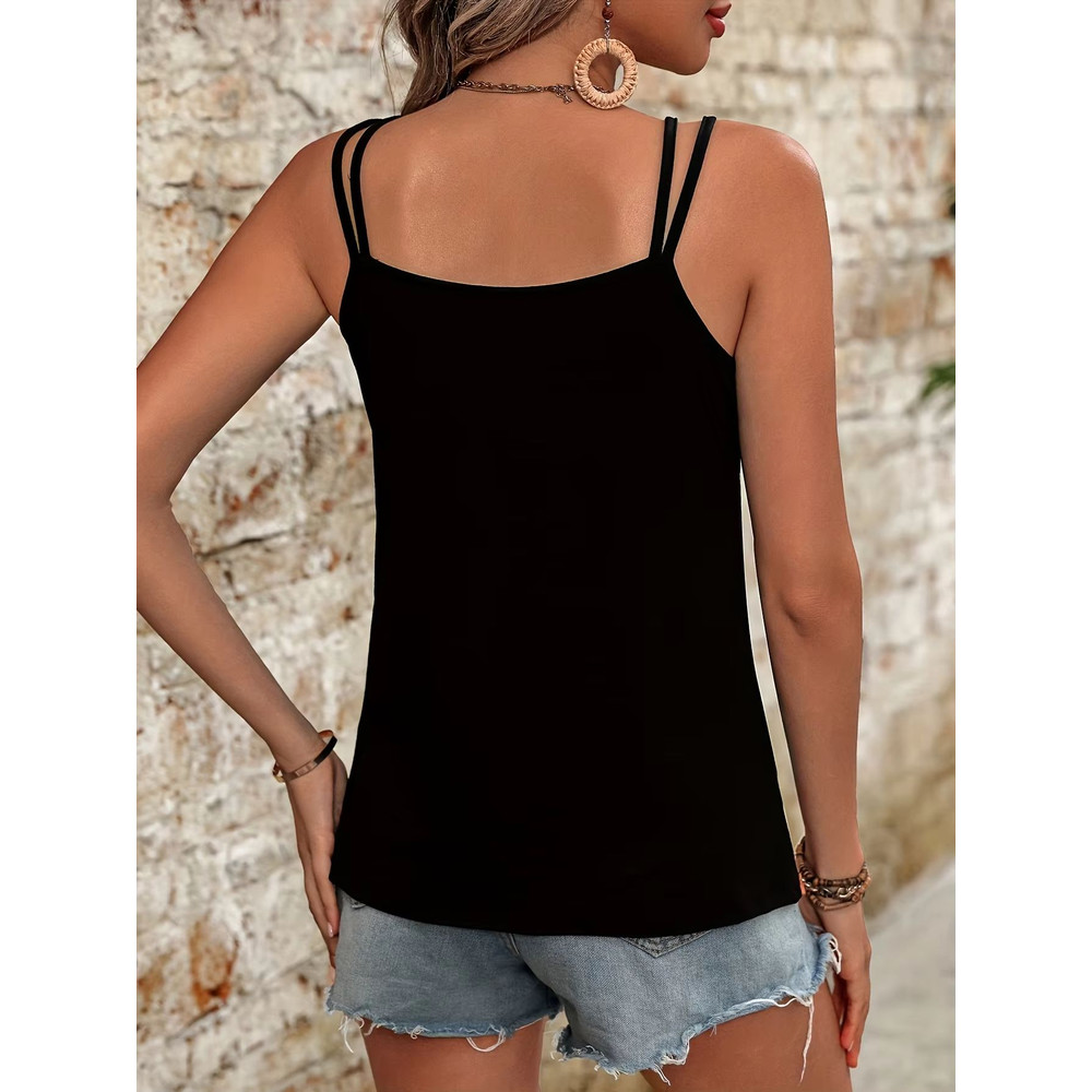 Summer Color Block Striped VNeck Tank Top Casual Chic Sleeveless Vest For Women 1