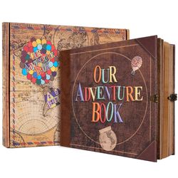 our adventure book diy scrapbook album – handmade retro photo album for wedding, anniversary & memory keepsakes