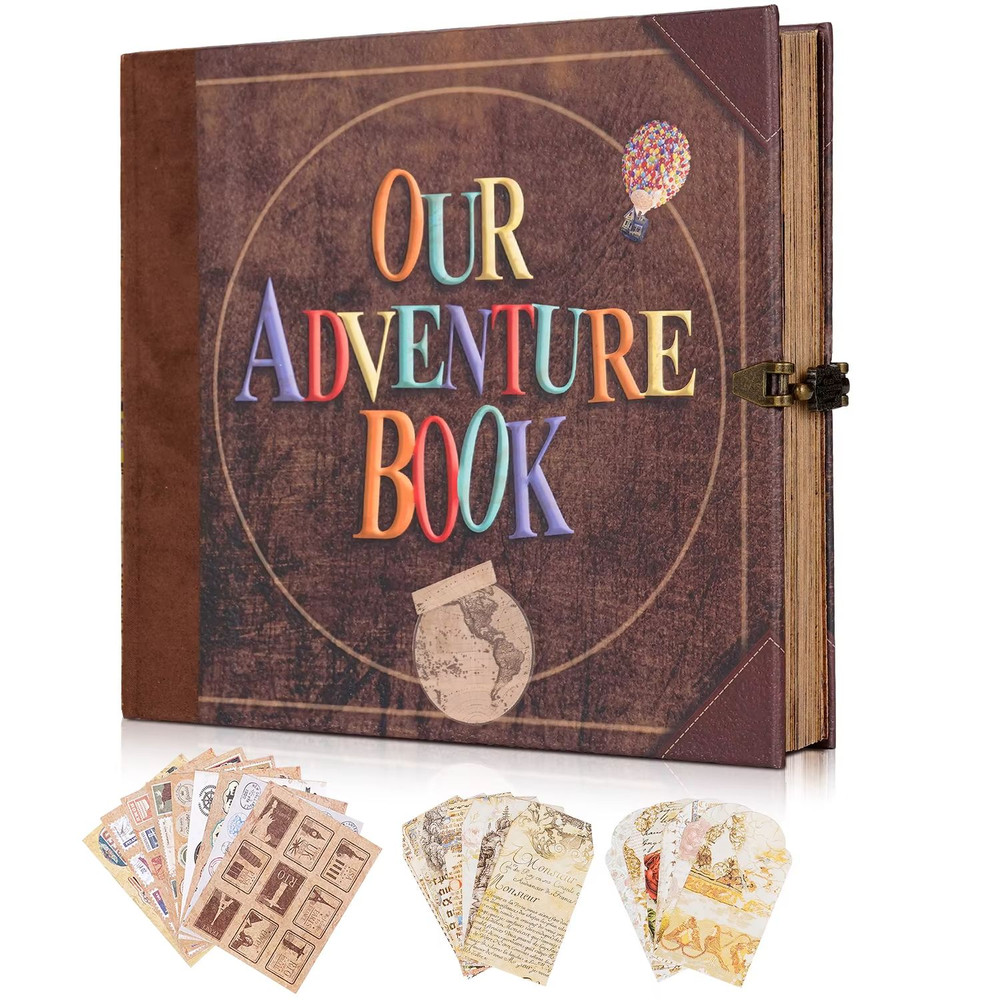 Our Adventure Book DIY Scrapbook Album Handmade Retro Photo Album For Wedding Anniversary Memory 5