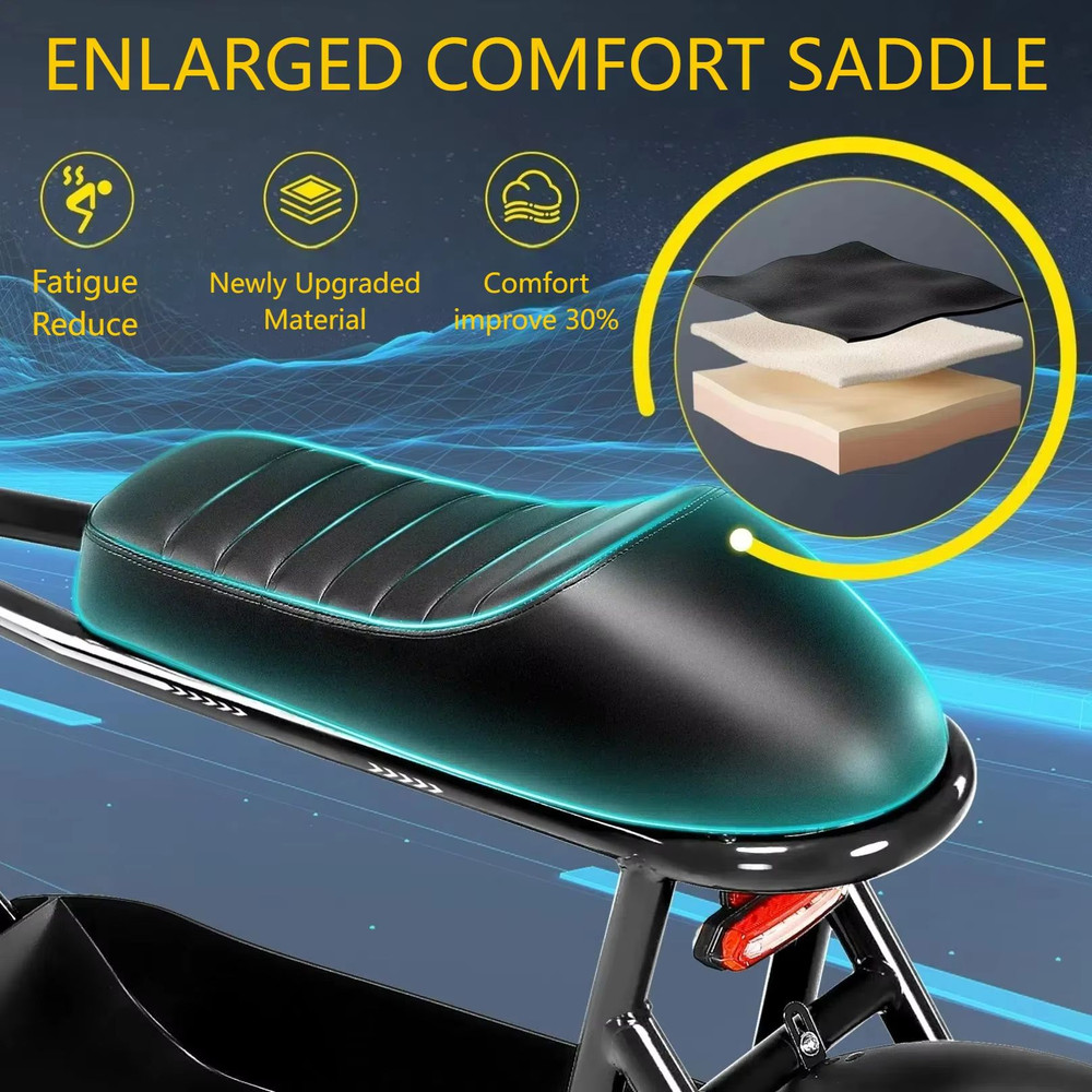 819W AllTerrain Electric Scooter With Seat Fat Tire Commuter Ebike For Adults Teens With Carry Ba 2