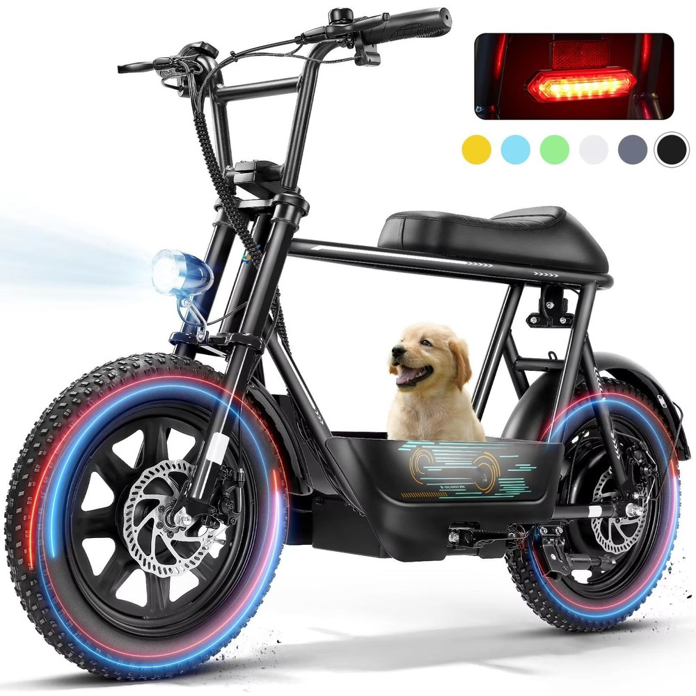 819W AllTerrain Electric Scooter With Seat Fat Tire Commuter Ebike For Adults Teens With Carry Ba 6