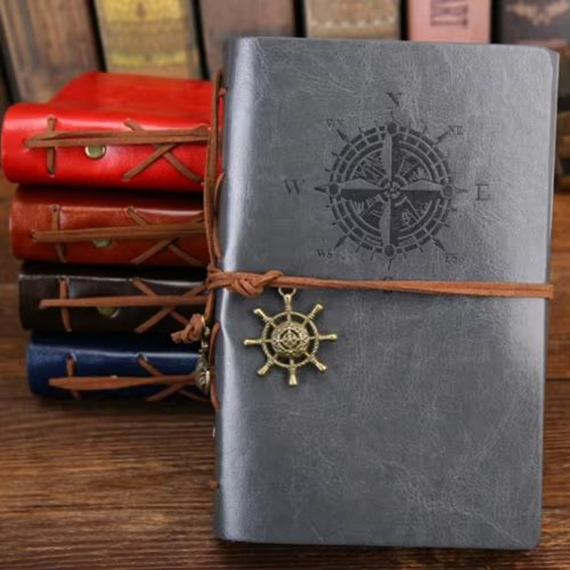 Vintage Leather Spiral Notebook Journal Retro Traveler Diary With Refillable Pages 9