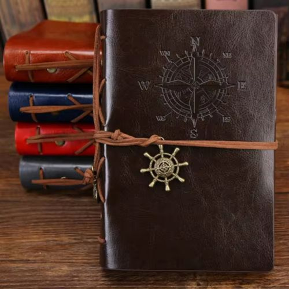 Vintage Leather Spiral Notebook Journal Retro Traveler Diary With Refillable Pages 11