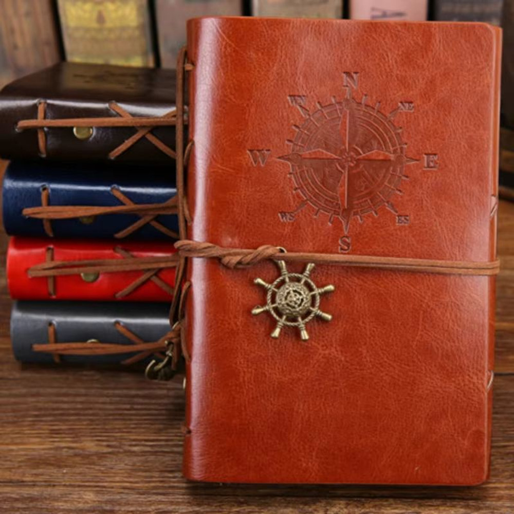 Vintage Leather Spiral Notebook Journal Retro Traveler Diary With Refillable Pages 1