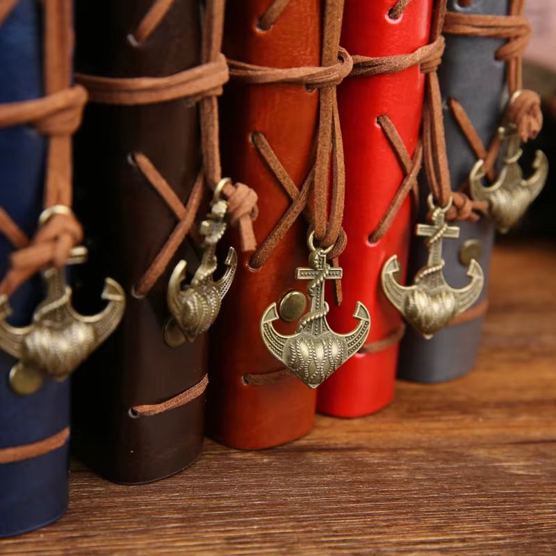 Vintage Leather Spiral Notebook Journal Retro Traveler Diary With Refillable Pages 6