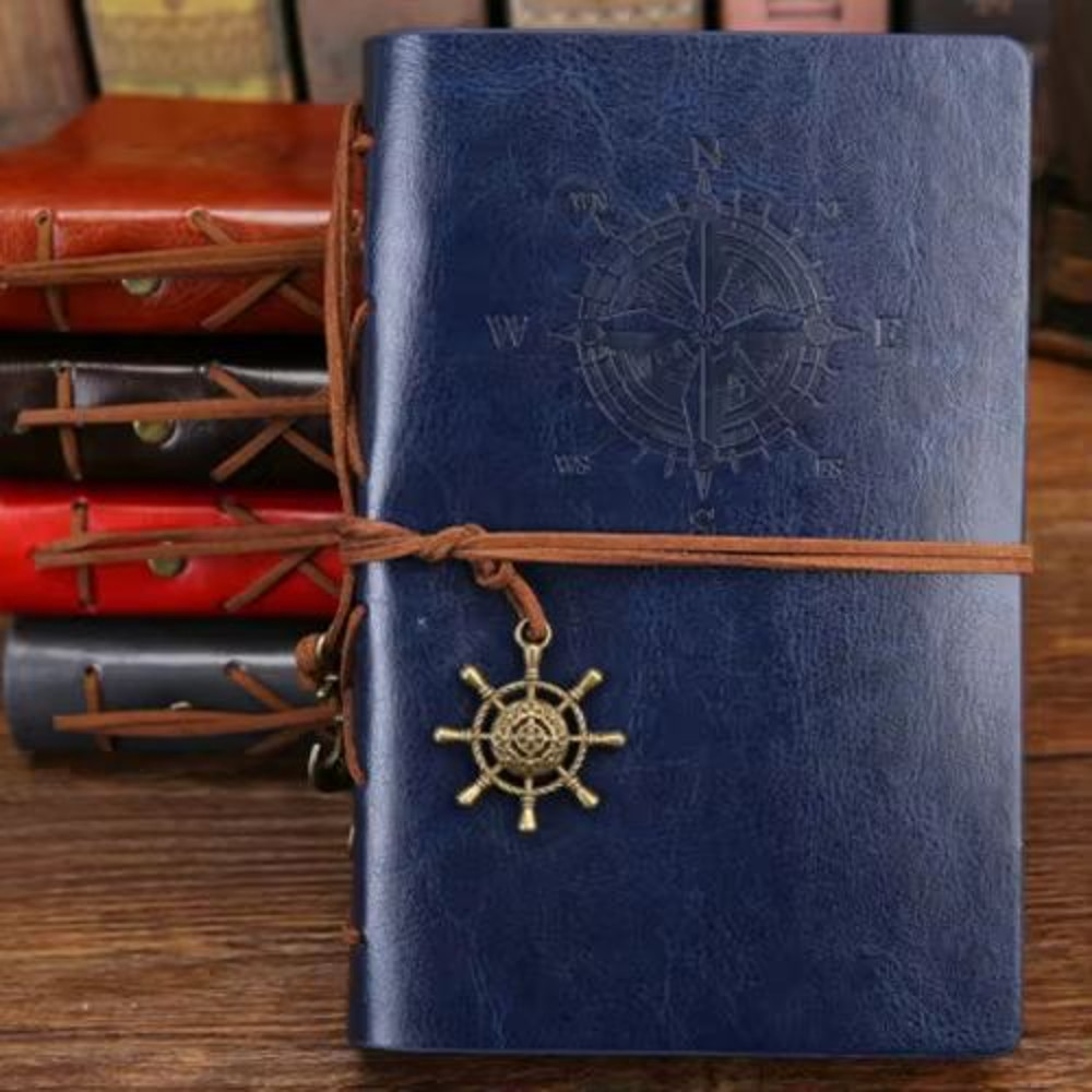 Vintage Leather Spiral Notebook Journal Retro Traveler Diary With Refillable Pages 7