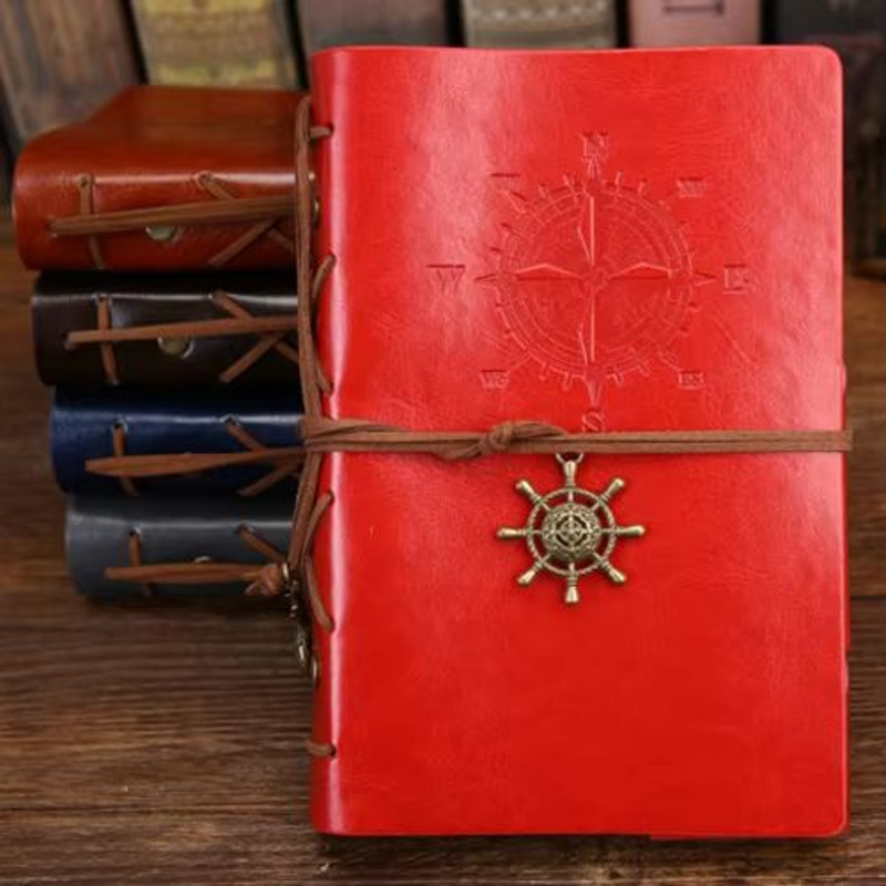 Vintage Leather Spiral Notebook Journal Retro Traveler Diary With Refillable Pages 8